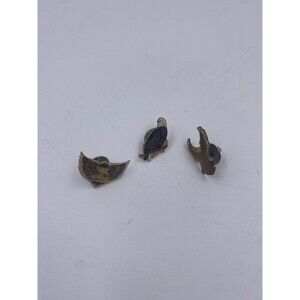 Set of 3 Vintage Lapel Pins 2 Harley Davidson and Bald Eagle
